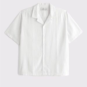 Men’s White Summer Linen-Blend Shirt - Size S